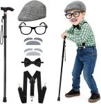 Kids 100th day of school costume for Boys, Old man