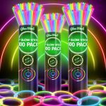 300 Ultra Bright Glow Sticks Bulk - Halloween Glow in