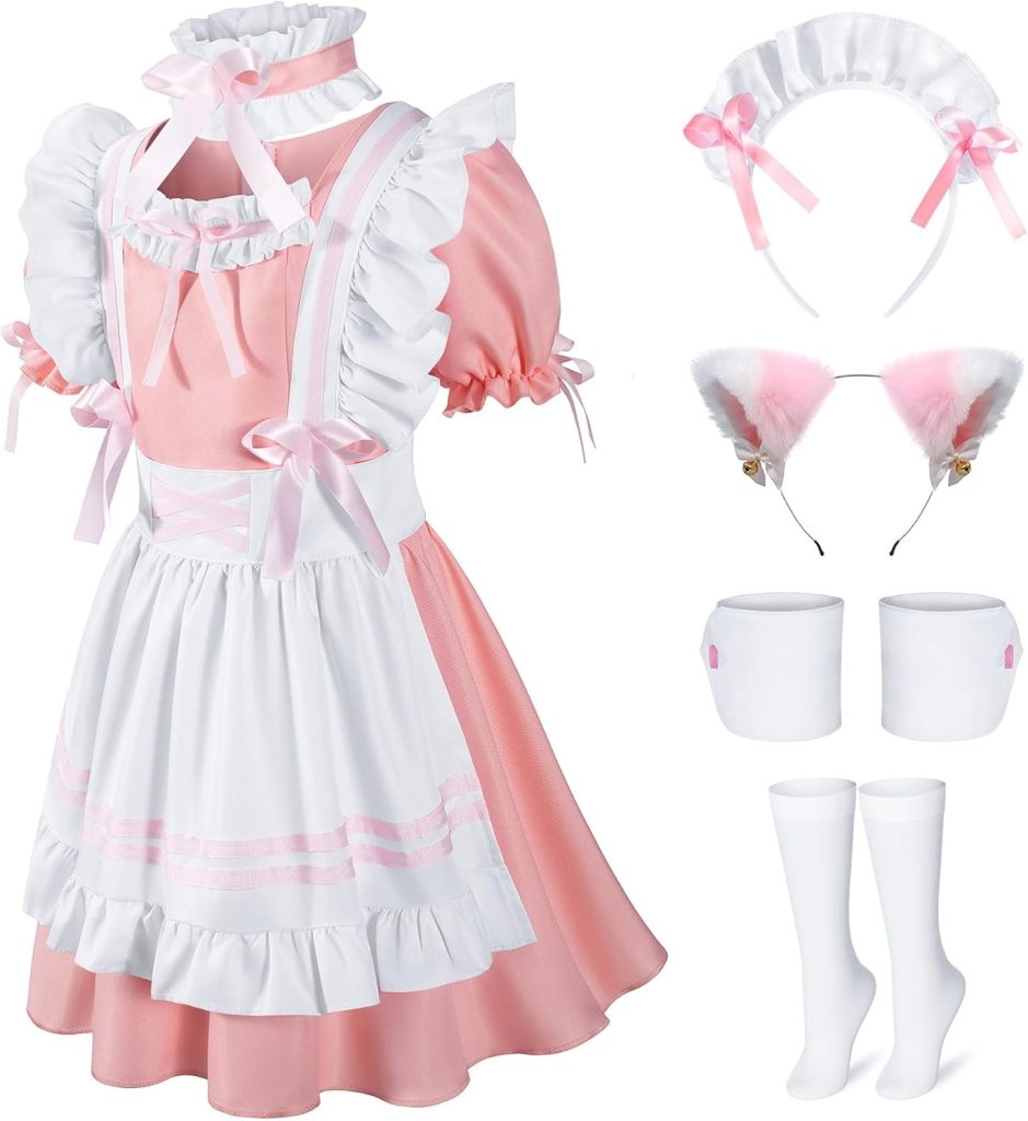 Girls French Maid Costume Maid Apron Fancy Dress