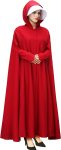 Handmaid Offred Cosplay Costume Outfit,Women Red Hooded