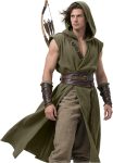 L'VOW Men's Medieval Hooded Surcoat Renaissance Tabard