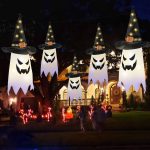 Halloween Decorations Outdoor, 5 PCS Hanging Lighted