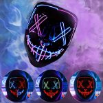 BOMLY Halloween Purge Light Up Scary Mask - LED EL Wire