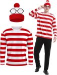 3 Pieces Men Halloween Costume Set, Adult Cosplay