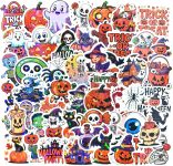 100PCS Halloween Pumpkin Theme Stickers, Vinyl