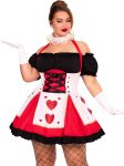 Pretty Playing Card Queen of Hearts Costume with Neck