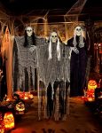 3 Pack Hanging Halloween Skeleton Ghosts Decor - Grim
