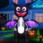 6.8 FT Halloween Inflatables Dragon with LED Lights