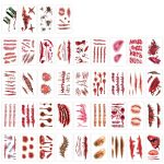 265 PCS 40 Sheets Fake Scars Temporary Tattoos, Horror