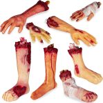 8 Pcs Halloween Blood Props Fake Human Scary Severed