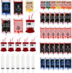 Halloween Blood Bags Party Supplies - 42PCS Blood Bags