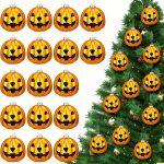 24Pcs Halloween Pumpkin Ornament Spooky Jack-O-Lantern