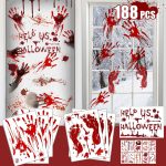 188PCS Halloween Decorations Window Clings, 9 Sheets