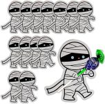 100 Pcs Halloween Candy Holder Paper Cards Mummy