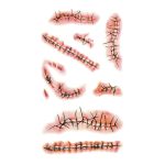 25 Sheets Halloween Zombie Stitches Temporary Tattoos,
