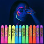 12 PCS Glow Face & Body Paint, Glow in the Blacklight