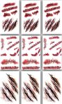 9pcs Halloween zombie makeup Fake Bloody Wound Stitch