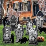 10Pcs Halloween Tombstones Decorations Outdoor