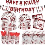 MEHOFOND Killer Birthday Decoration, 194PCS Halloween