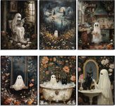 6 Pcs Halloween Ghost Pictuers Wall Decor Vintage