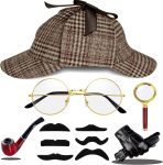 Detective Costume Accessories Set, Detective Hat Dress