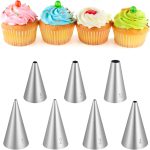 Round Piping Tips, 7 Pcs Small Piping Tips Stainless