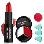 Halloween Joker Clown Makeup Kit, White Black Red Face