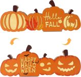 Fall Thanksgiving Halloween Double Side Lighted Pumpkin