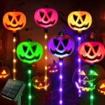 Homeleo Set of 6 Solar Pumpkin Pathway Lights for