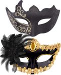SIQUK Couple Masquerade Masks Set Venetian Party Mask