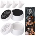 MEICOLY 6Pcs Halloween Makeup Kit,Black White Face