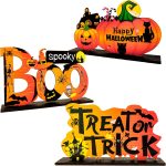 MEMOVAN Happy Halloween Table Decorations 3PCS