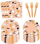 96 Pcs Halloween Plates and Napkins Ghost Spooktacular