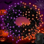 Purple&Orange Halloween Lights, 33FT 100 LED Outdoor