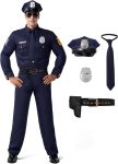Spooktacular Creations Halloween Cop Costume Men, Blue