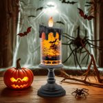 Halloween Snow Globe Flameless Candle – Lighted