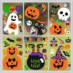 6 Pcs Window Clings - Halloween Decorations With Cute