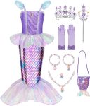 Meland Mermaid Dress - Little Mermaid Costume with Bag