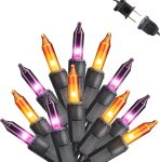 Toodour Orange & Purple Halloween Lights, 12.5ft 50