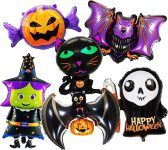 6 Pieces Large Halloween Foil Balloons Decorations Set,
