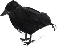 LWINGFLYER 6.3" Black Feathered Crows Realistic Raven