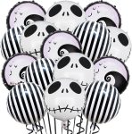 15 Pcs Halloween Party Balloons Skull Balloons Black