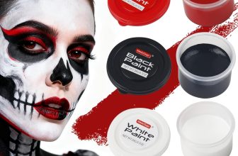 3 Color water-based Face Body Paint Set （Black + White