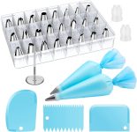 Kootek 32-Piece Piping Bags and Tips Set with 24 Icing