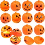 10Pcs Halloween Plastic Pumpkin Storage Candy Box