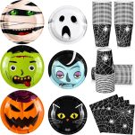 120 Pcs Halloween Party Supplies Include Dinner Plates