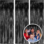 3 Pack Black Fringe Backdrop Streamers Halloween Party