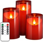 NURADA Flameless Candles with Remote Timer: 3D Wick