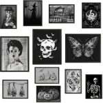 JJY 12Pcs Halloween Wall Decor for Art Posters -Dark