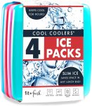Cool Coolers by Fit & Fresh 4 Pack Slim Ice Packs,